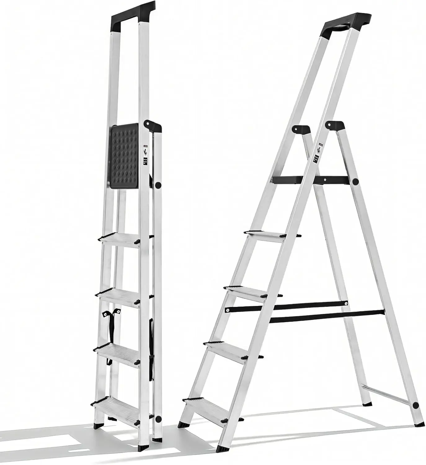 5 Step Ladder, 330lbs Folding Step Stool with Anti-Slip Pedal & Handrails, Aluminum Household Ladder for Home Kitchen Courtyard
5 Step Ladder, 330lbs Folding Step Stool with Anti-Slip Pedal & Handrails, Aluminum Household Ladder for Home Kitchen Courtyard