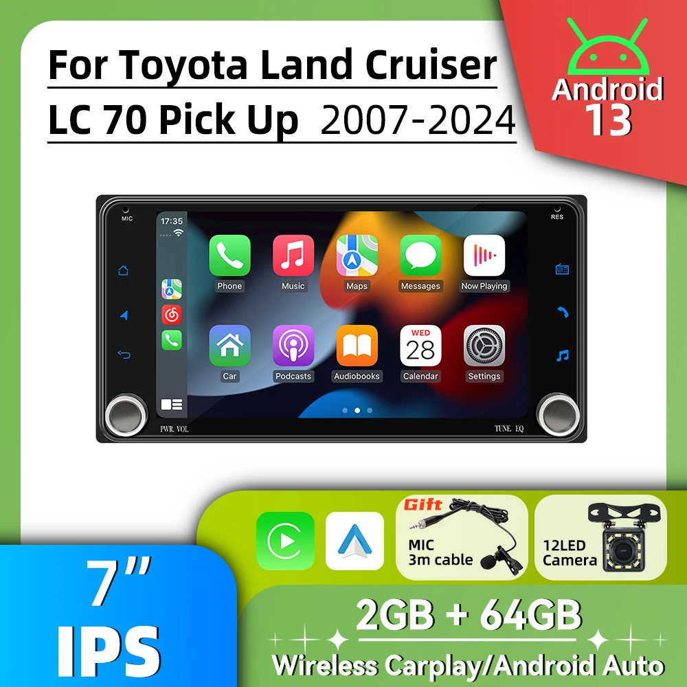2Din Android Radio Car Multimedia for Toyota Landcruiser Land Cruiser LC 70 Pick Up 2007-2024 Head Unit GPS Stereo 7" Carplay
2Din Android Radio Car Multimedia for Toyota Landcruiser Land Cruiser LC 70 Pick Up 2007-2024 Head Unit GPS Stereo 7" Carplay