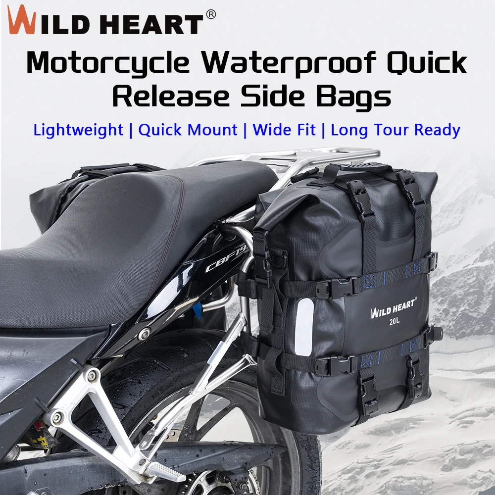 WILD HEART Motorbike Rear Seat Waterproof Bag Quick Release Side Mount Bag 20L/25L Travel Luggage Motorcycle Touring Equipment
WILD HEART Motorbike Rear Seat Waterproof Bag Quick Release Side Mount Bag 20L/25L Travel Luggage Motorcycle Touring Equipment