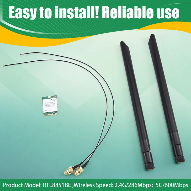 A23F-RTL8851BE WIFI6 Network Card AX900 Dual-Band 2.4G/5G BT5.2 NGFF M.2 Wlan Wifi Card Wifi Adapter For Win10/Win11
A23F-RTL8851BE WIFI6 Network Card AX900 Dual-Band 2.4G/5G BT5.2 NGFF M.2 Wlan Wifi Card Wifi Adapter For Win10/Win11