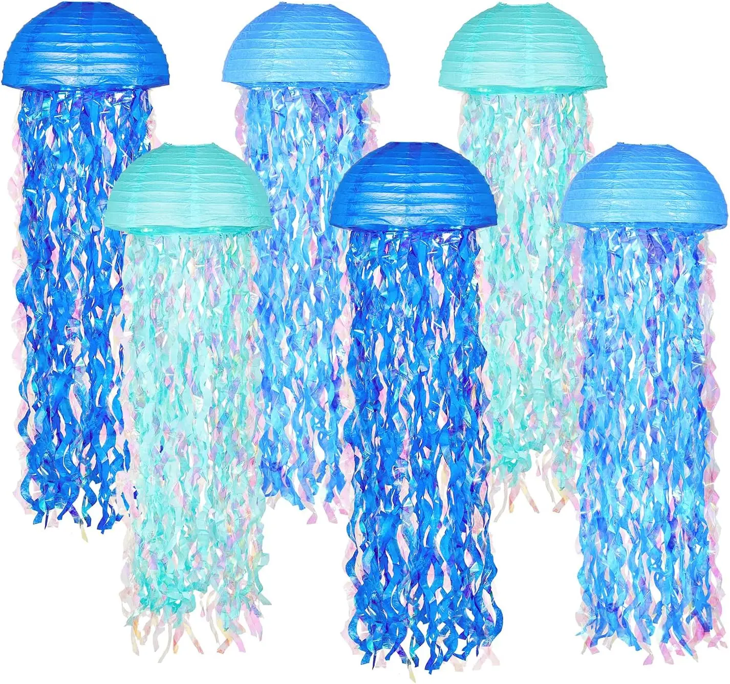 10" Blue Hanging Jellyfish Paper Lanterns - Under the Sea Party, Mermaid Birthday, Ocean Decor (Set of 6)
10" Blue Hanging Jellyfish Paper Lanterns - Under the Sea Party, Mermaid Birthday, Ocean Decor (Set of 6)
