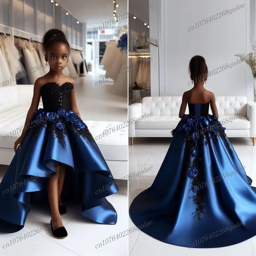 New Black Lace Blue Satin Flower Girl Dresses for Wedding Party Spoon Neck Girls Long Sleeve Pageant Gown First Communion Dress
New Black Lace Blue Satin Flower Girl Dresses for Wedding Party Spoon Neck Girls Long Sleeve Pageant Gown First Communion Dress