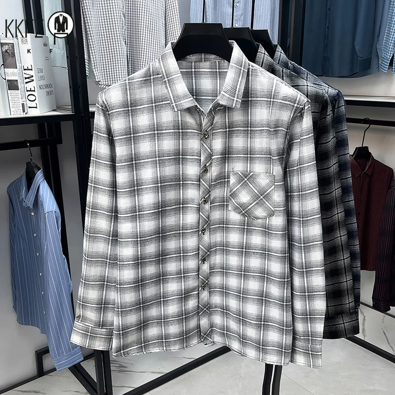 Mens Check Long Sleeve Shirt Formal Casual Turn Down Collar Button Up With Pocket Comfortable Lightweight Fabric For All Seasons
Mens Check Long Sleeve Shirt Formal Casual Turn Down Collar Button Up With Pocket Comfortable Lightweight Fabric For All Seasons