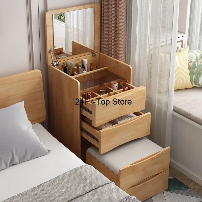 Dressing Table Solid Wood Small Bedroom Vintage Simple Small Apartment Mini Flip Dresser Bedside Storage Cabinet Makeup Table
Dressing Table Solid Wood Small Bedroom Vintage Simple Small Apartment Mini Flip Dresser Bedside Storage Cabinet Makeup Table