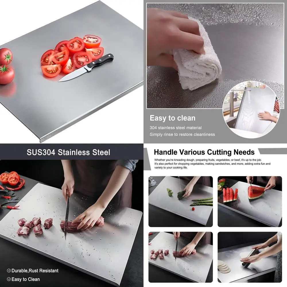 Non-Slip 304 Stainless Steel Chopping Board, Dishwasher Safe, 27.5x19.6in - Perfect for Meat, Veg, Fruit, Bread
Non-Slip 304 Stainless Steel Chopping Board, Dishwasher Safe, 27.5x19.6in - Perfect for Meat, Veg, Fruit, Bread