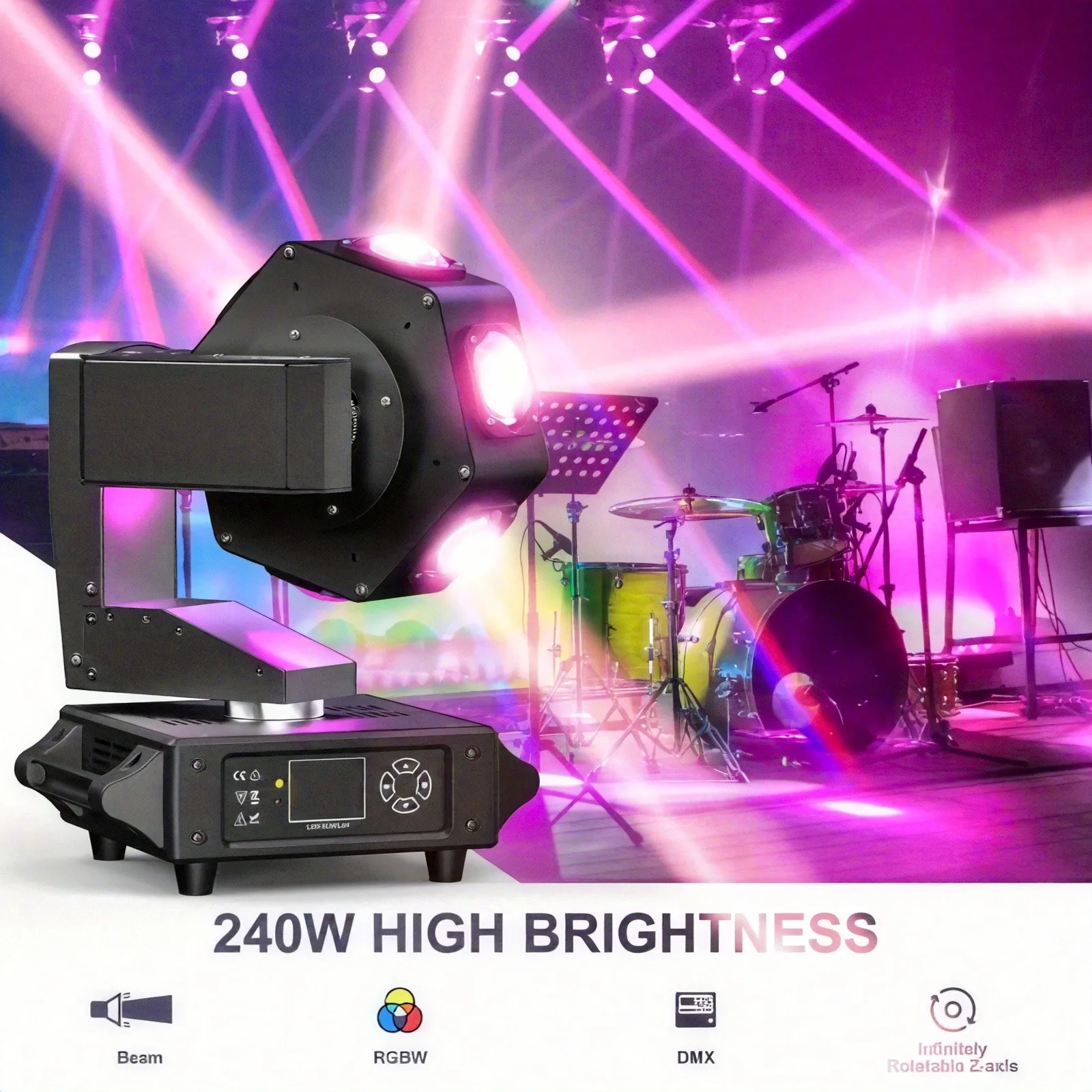 240W Led Rgbw Moving Head Light, Single Magnetic Suction Light, Suitable for Dj Disco Stage, Dance Party, Bar, Party, Dance Floor, Club, Dmx512 14/16 Channels
240W Led Rgbw Moving Head Light, Single Magnetic Suction Light, Suitable for Dj Disco Stage, Dance Party, Bar, Party, Dance Floor, Club, Dmx512 14/16 Channels