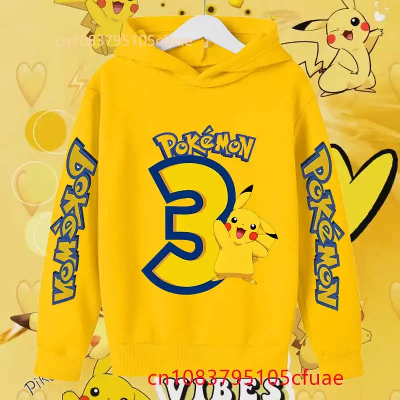 Baby Boys Autumn Pikachu Birthday Sweatshirt Children Tops+pants Kawaii Pokemons Digit 1-12 Hoodie Set Kid Clothes GirlsClothing 
Baby Boys Autumn Pikachu Birthday Sweatshirt Children Tops+pants Kawaii Pokemons Digit 1-12 Hoodie Set Kid Clothes GirlsClothing