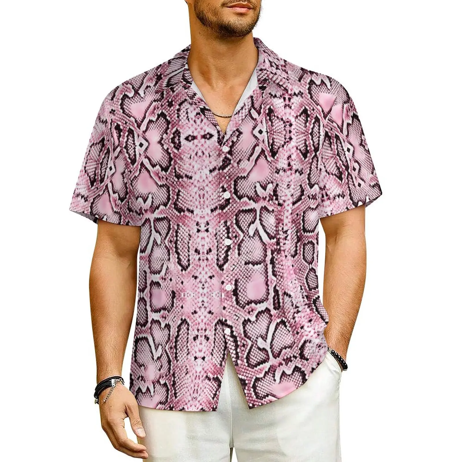 Pink Snakeskin Beach Shirt Animal Print Summer Casual Shirts Men Novelty Blouses Short Sleeve Streetwear Custom Clothing
Pink Snakeskin Beach Shirt Animal Print Summer Casual Shirts Men Novelty Blouses Short Sleeve Streetwear Custom Clothing