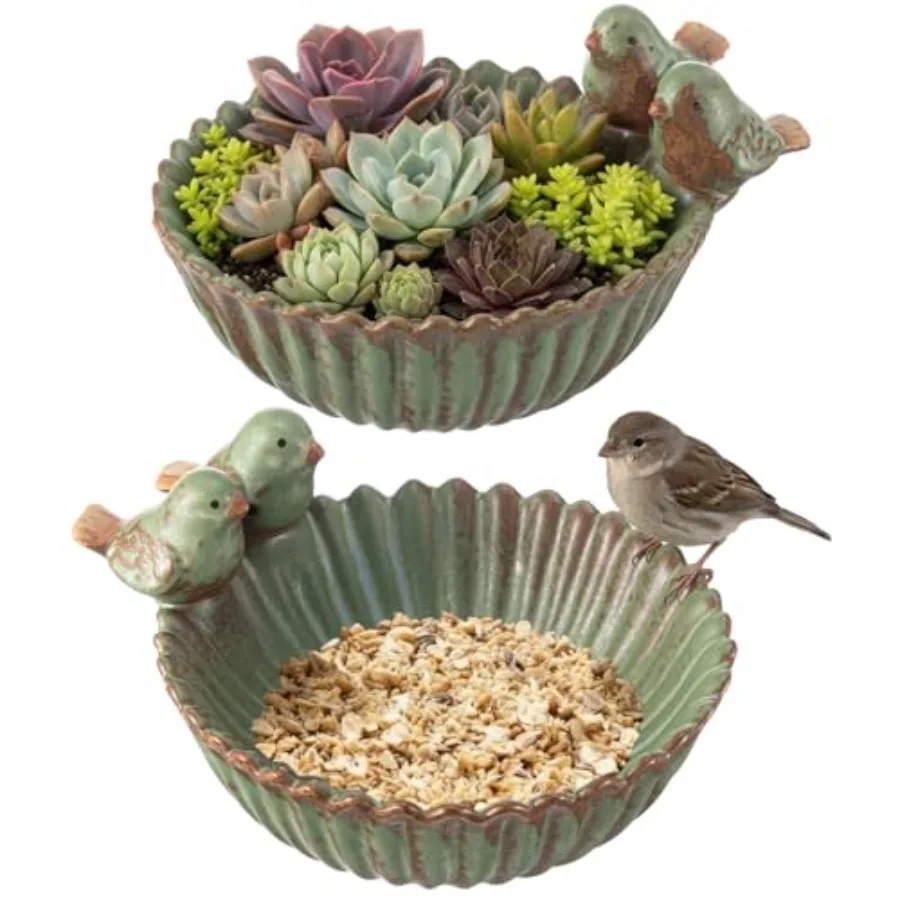 2 Pack 6.3 Inch Birds Special Design Fun Garden Flower Ceramic Planter Birds Feeder Succulent Pot Flowerpot or Feeder Bird Food
2 Pack 6.3 Inch Birds Special Design Fun Garden Flower Ceramic Planter Birds Feeder Succulent Pot Flowerpot or Feeder Bird Food