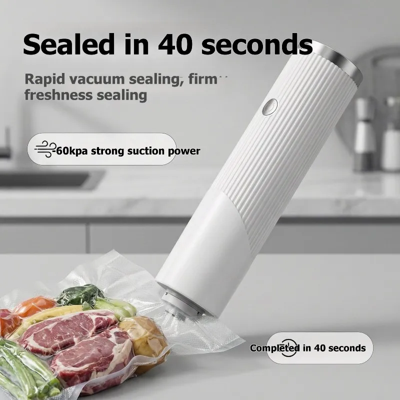 【NECESSITY】Electric Handheld Vacuum Sealer-Portable Food Saver With USB Power, Comes With Variety Of Bag Sizes Machine
【NECESSITY】Electric Handheld Vacuum Sealer-Portable Food Saver With USB Power, Comes With Variety Of Bag Sizes Machine
