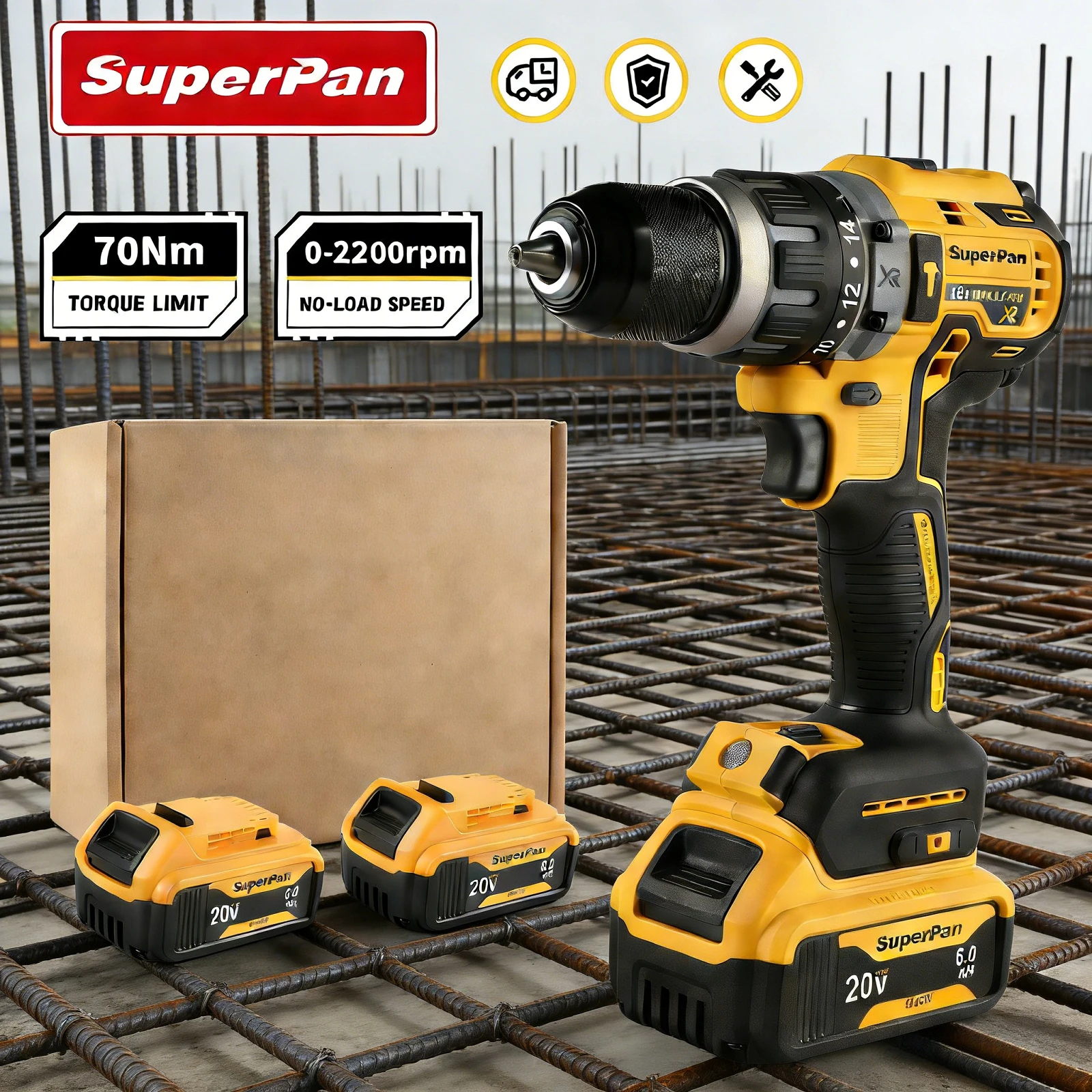 SuperPan Rechargeable DCD796 20V 70N.m 0-2200rpm 40/13/13mm DIY Storage Rack Fixing Brushless Drill For Dewalt 20V Battery Pin
SuperPan Rechargeable DCD796 20V 70N.m 0-2200rpm 40/13/13mm DIY Storage Rack Fixing Brushless Drill For Dewalt 20V Battery Pin