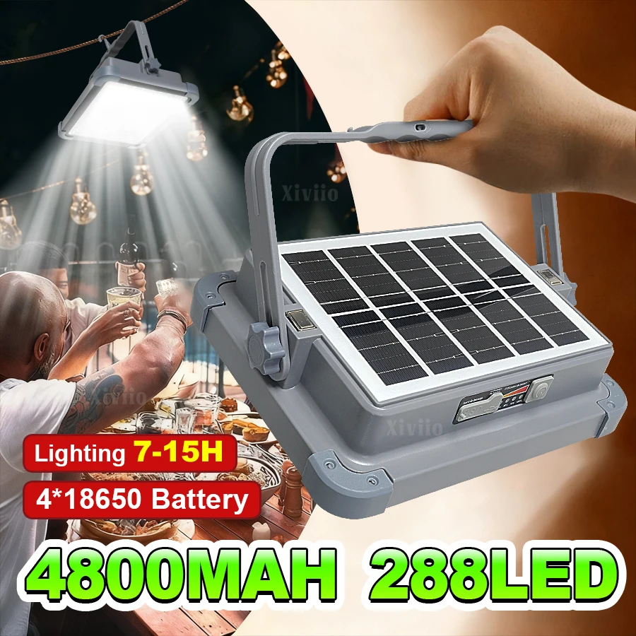 Solar Rechargeable Flood Light Portable Camping Lantern Led Tent Light with Magnet Power Bank Repair Emergency Lamp Searchlight
Solar Rechargeable Flood Light Portable Camping Lantern Led Tent Light with Magnet Power Bank Repair Emergency Lamp Searchlight