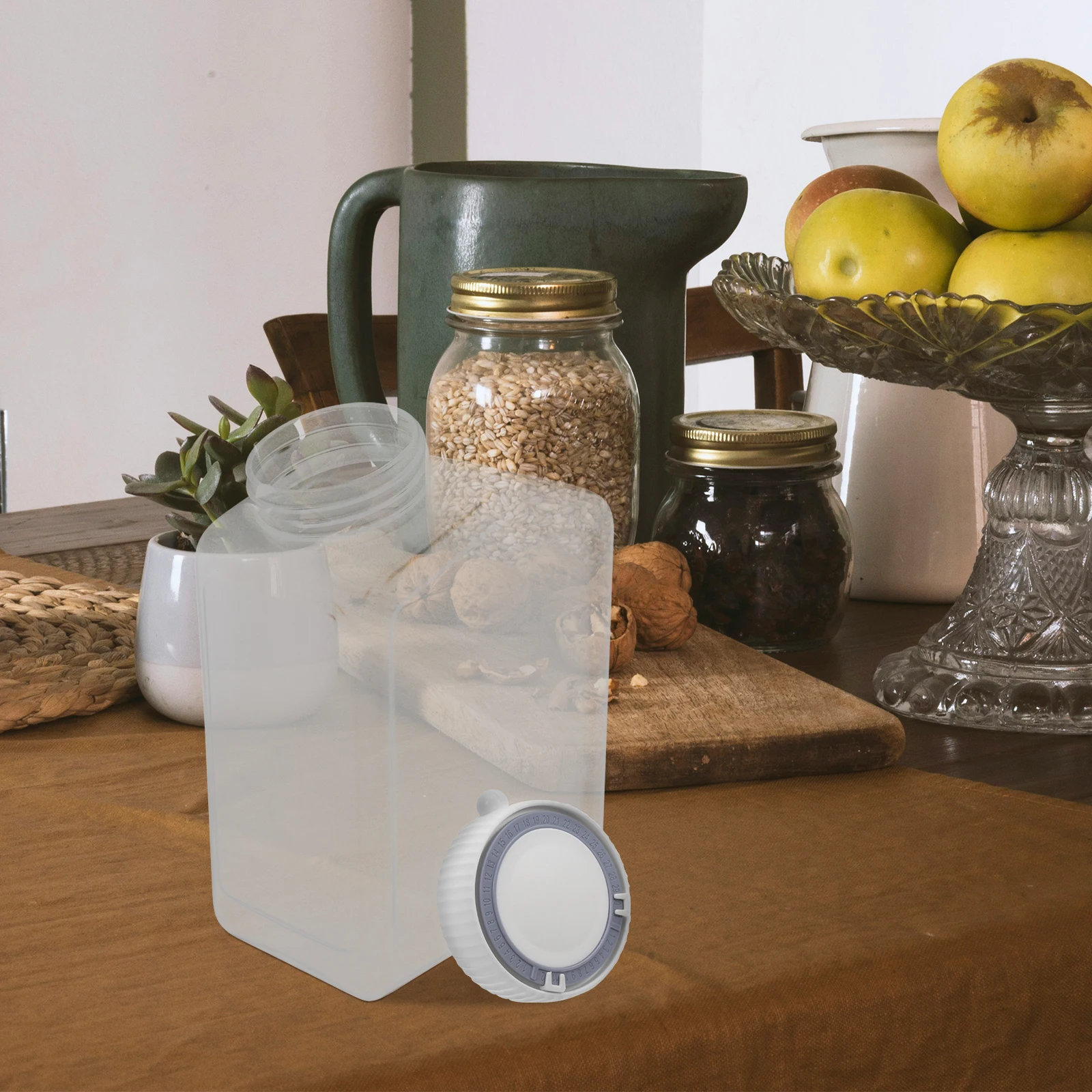 Plastic Airtight Storage Jar Thick Transparent Foodgrade Timer Container Pantry Snack Candy Spice Cookie Canister
Plastic Airtight Storage Jar Thick Transparent Foodgrade Timer Container Pantry Snack Candy Spice Cookie Canister