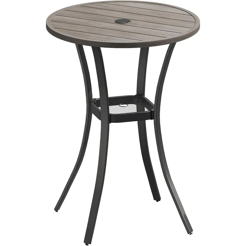 28 Round Outdoor Bar Table with Adjustable Umbrella Hole, Counter Height Outdoor Furniture for Balcony, Grey WoodLike
28 Round Outdoor Bar Table with Adjustable Umbrella Hole, Counter Height Outdoor Furniture for Balcony, Grey WoodLike
