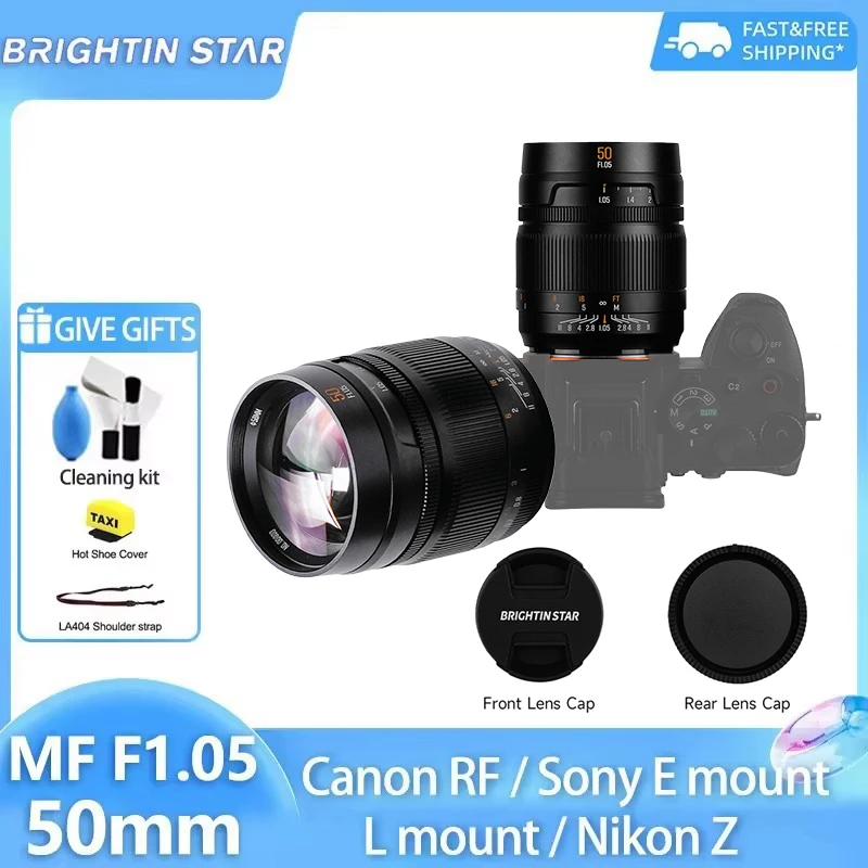 Brightin Star 50mm F1.05 MF Full-Frame Large Aperture Manual Lens for Canon RF R10 Sony E A7iii A6400 Nikon Z8 Z9 Z6III L mount
Brightin Star 50mm F1.05 MF Full-Frame Large Aperture Manual Lens for Canon RF R10 Sony E A7iii A6400 Nikon Z8 Z9 Z6III L mount