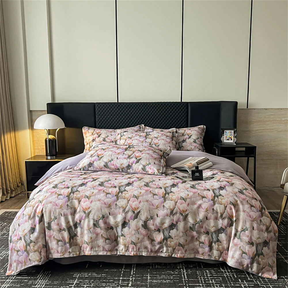 Flower Printed Luxury Bedroom Decor Bedding Set Soft Comforter Duvet Cover Set Pillowcase Bed Sheet Washed Cotton Four Piece Set
Flower Printed Luxury Bedroom Decor Bedding Set Soft Comforter Duvet Cover Set Pillowcase Bed Sheet Washed Cotton Four Piece Set