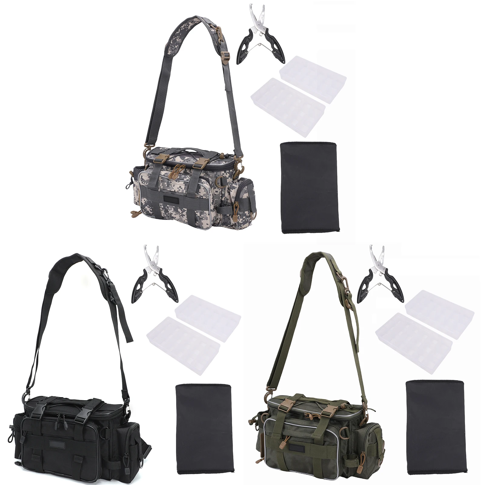 Fishing Shoulder Bag 2 Packs Tackle Storage Box with Rainproof Durable Design Adjustable Straps for Lures Hooks Weights Fishing
Fishing Shoulder Bag 2 Packs Tackle Storage Box with Rainproof Durable Design Adjustable Straps for Lures Hooks Weights Fishing