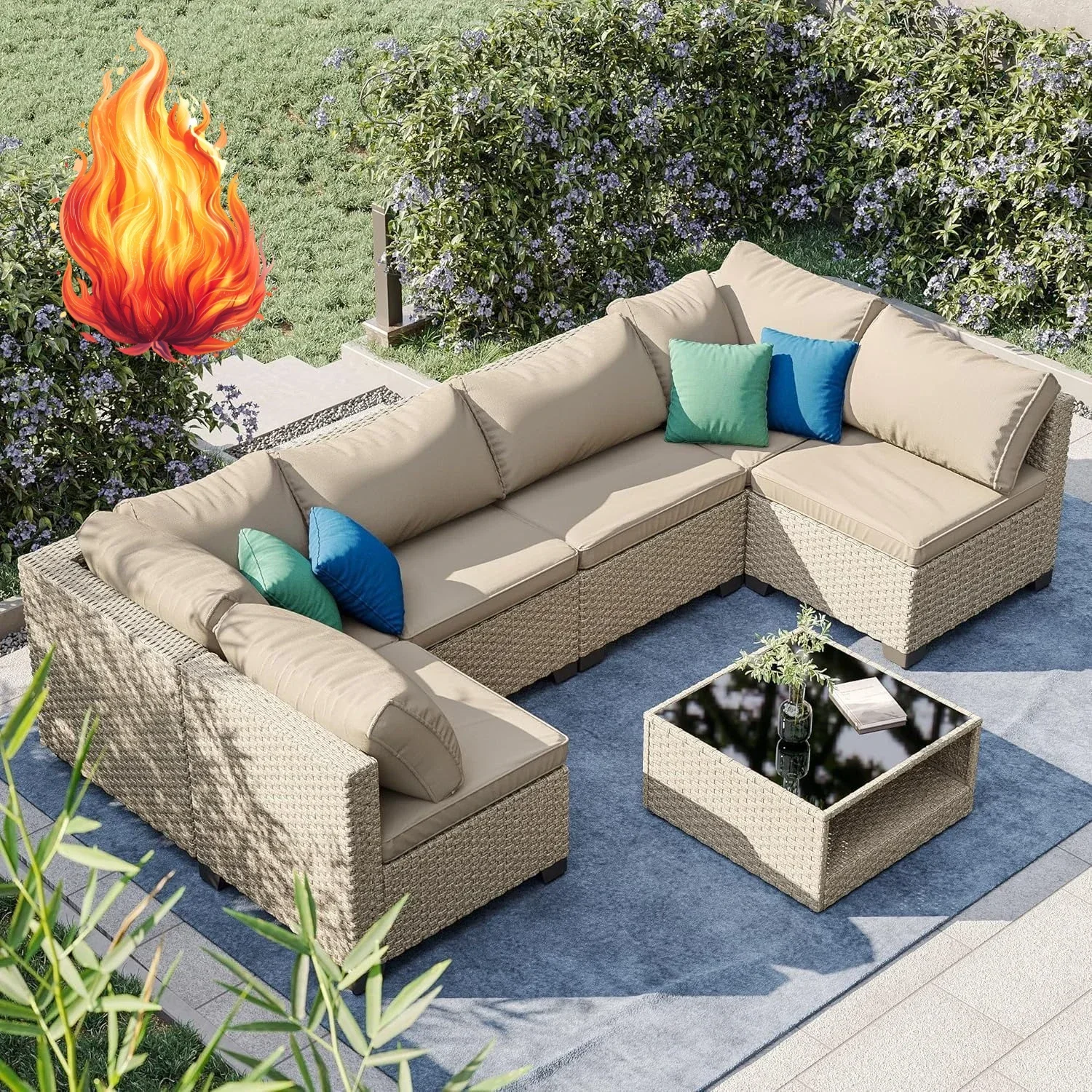 Aluminum Outdoor Patio Furniture Set 5 Seat, Patio Conversation Set with Durable Mesh Rope Weaving, Wide Armrests and Seats
Aluminum Outdoor Patio Furniture Set 5 Seat, Patio Conversation Set with Durable Mesh Rope Weaving, Wide Armrests and Seats