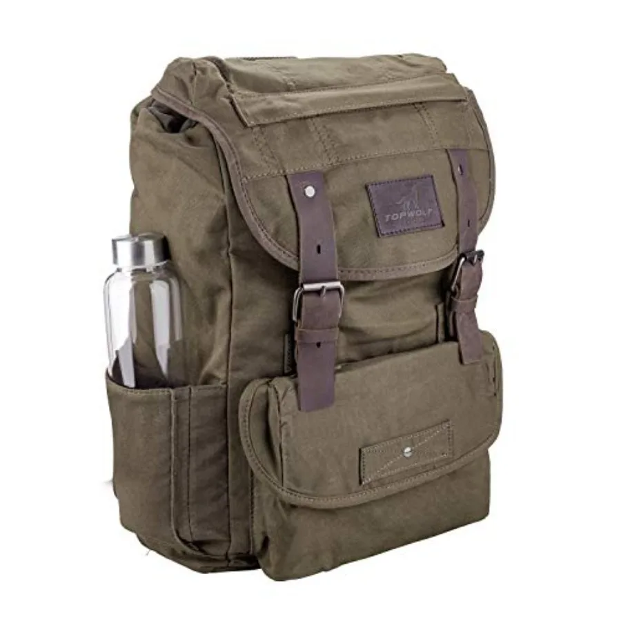 Waterproof Waxed Canvas Backpack for Men Travel Rucksack Leather Trimming Green One_Size
Waterproof Waxed Canvas Backpack for Men Travel Rucksack Leather Trimming Green One_Size