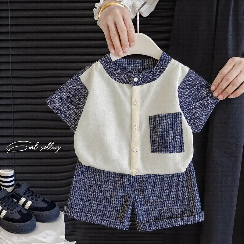 Fashion Korean Toddler Boy Clothes Summer 2025 Kids Pocket Single Breasted Plaid Short Sleeve Shirts and Shorts Boutique Outfits
Fashion Korean Toddler Boy Clothes Summer 2025 Kids Pocket Single Breasted Plaid Short Sleeve Shirts and Shorts Boutique Outfits