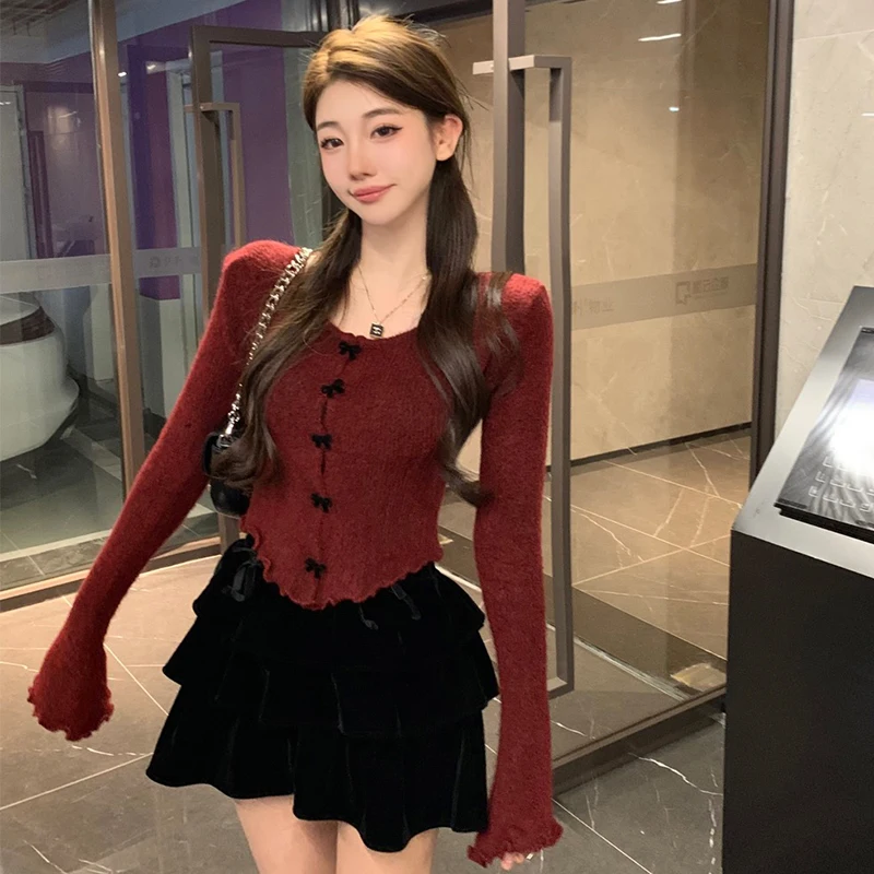 Women Cardigan Solid Long Sleeve Short Slim Cardigan Autumn and Winter New Chic Versatile Thin Knitted Cardigan Female
Women Cardigan Solid Long Sleeve Short Slim Cardigan Autumn and Winter New Chic Versatile Thin Knitted Cardigan Female