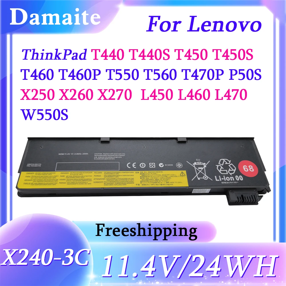 45N1136 45N1738 Laptop Battery for Lenovo Thinkpad X270 X260 X240 X240S X250 T450 T470P T440S K2450 W550S 45N1110 68+
45N1136 45N1738 Laptop Battery for Lenovo Thinkpad X270 X260 X240 X240S X250 T450 T470P T440S K2450 W550S 45N1110 68+