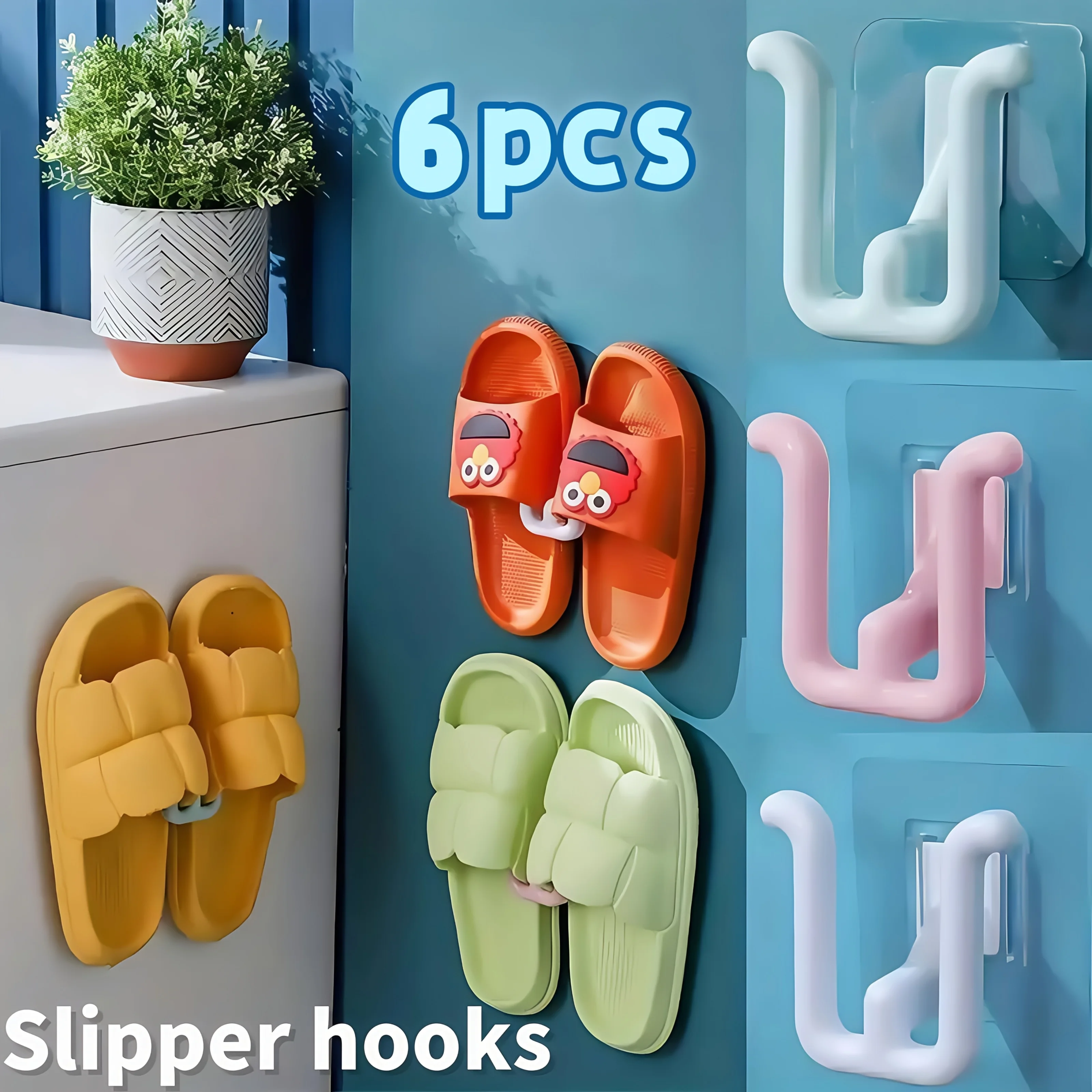 GOOD 6 Self-Adhesive Wall Hooks - Durable Plastic, No Tool Required, Space Saving Bathroom, Kitchen, Bedroom Organizer - Modern,
GOOD 6 Self-Adhesive Wall Hooks - Durable Plastic, No Tool Required, Space Saving Bathroom, Kitchen, Bedroom Organizer - Modern,