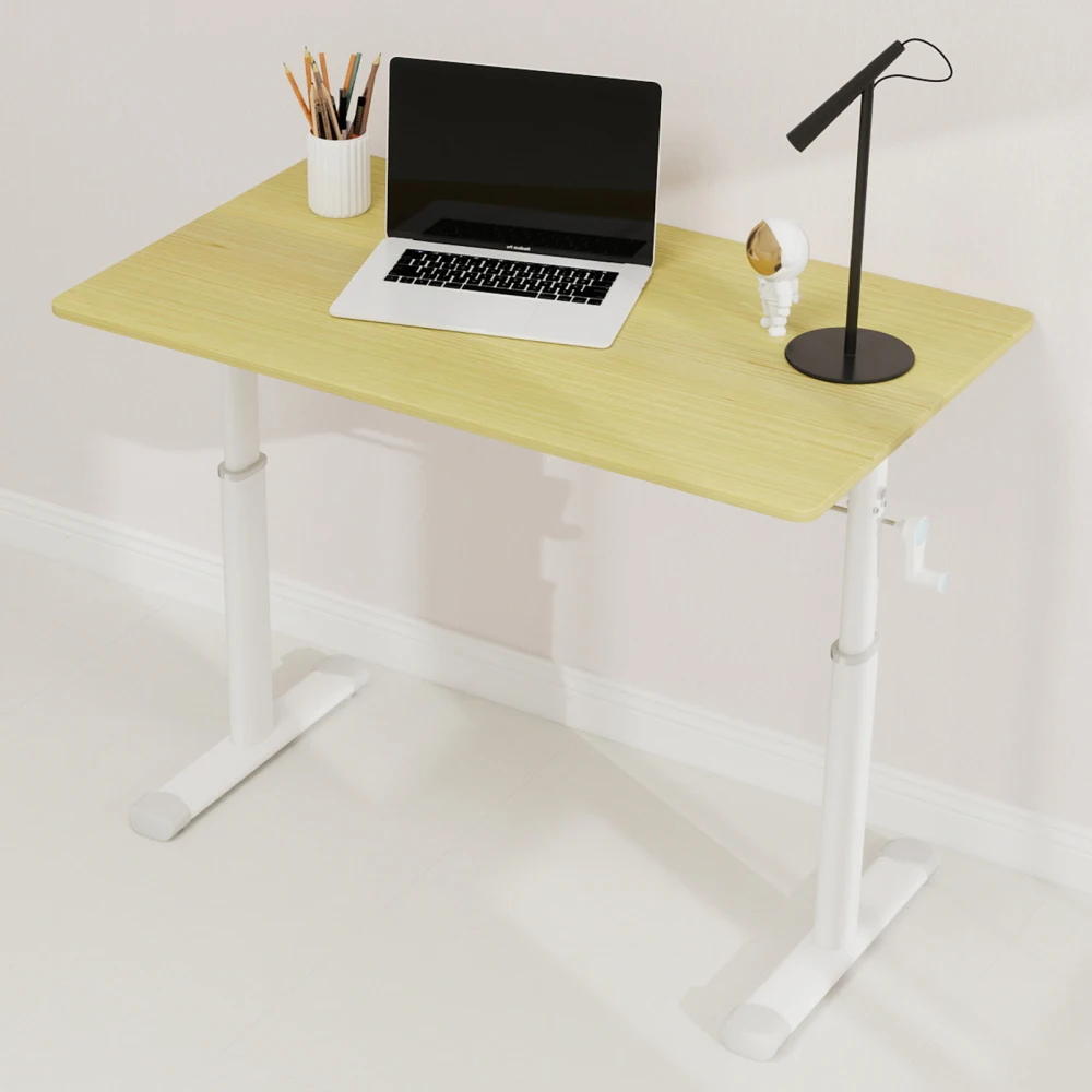 Adjustable study desk suitable for children and adults, height-adjustable, multifunctional home office desk, compact design, desktop dimensions: 60cm × 100cm, white frame with natural wood-colored tab
Adjustable study desk suitable for children and adults, height-adjustable, multifunctional home office desk, compact design, desktop dimensions: 60cm × 100cm, white frame with natural wood-colored tab