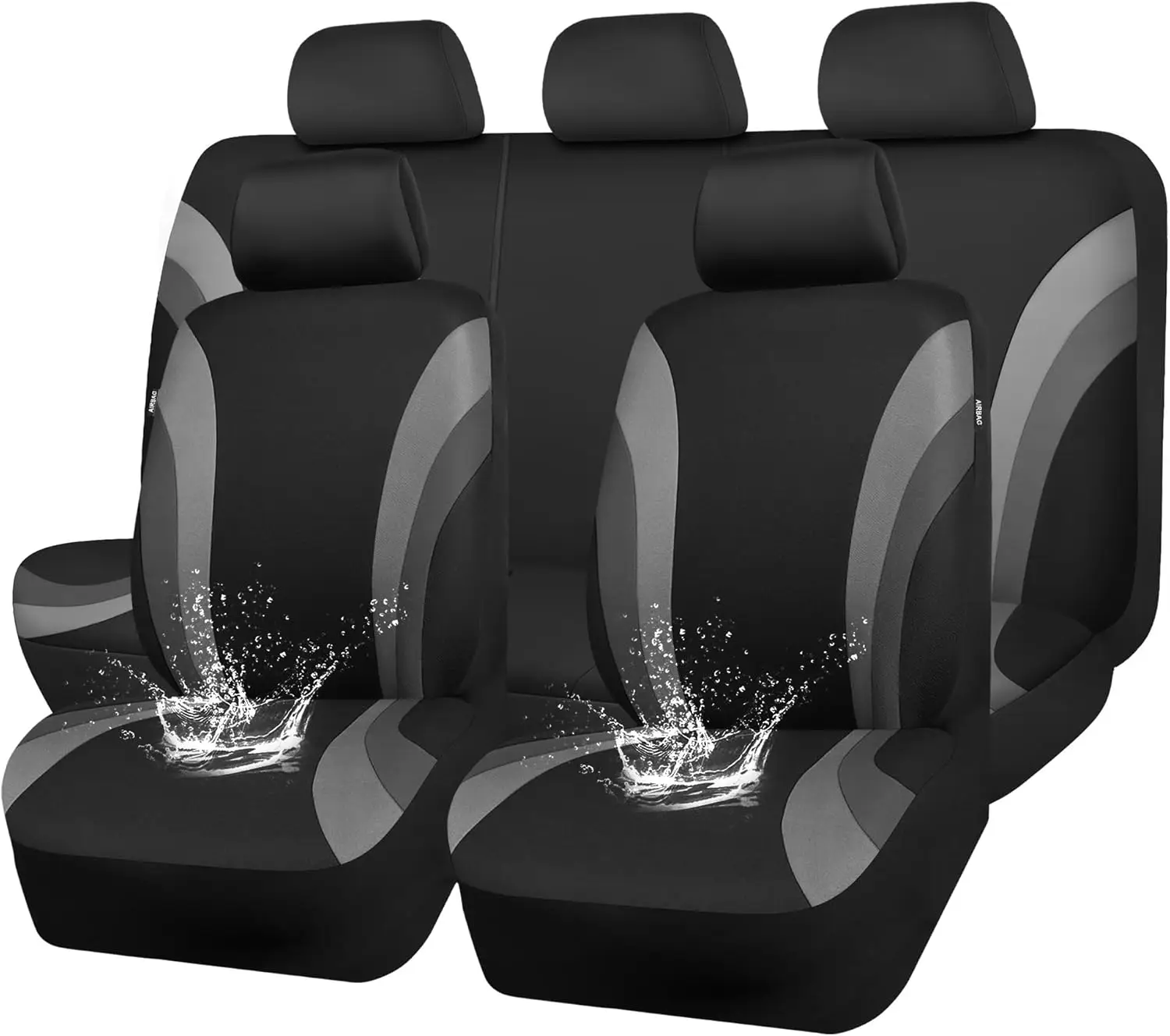 Waterproof EVA Car Seat Covers Full Set, Black Gray Universal Fit for Sedans SUVs Trucks Airbag Compatible
Waterproof EVA Car Seat Covers Full Set, Black Gray Universal Fit for Sedans SUVs Trucks Airbag Compatible