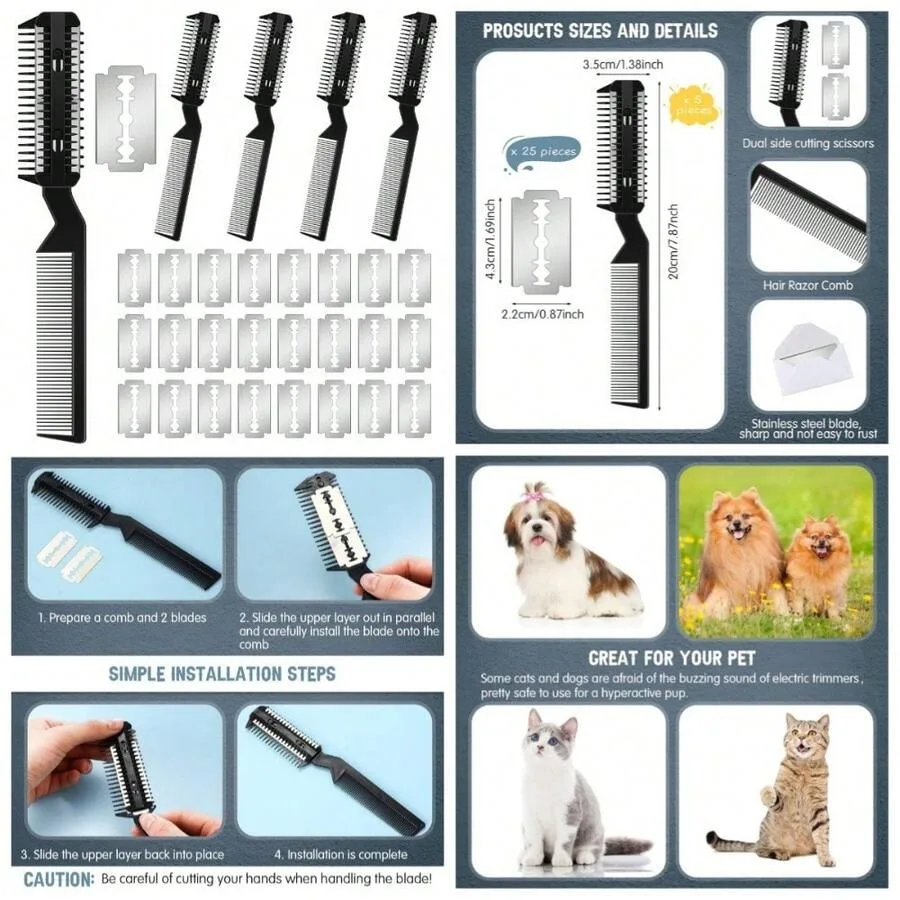 【New Arrival】Pet Hair Thinning Comb with 25 Blades, Dual-Sided Dog Cat Trimming Grooming Tool
【New Arrival】Pet Hair Thinning Comb with 25 Blades, Dual-Sided Dog Cat Trimming Grooming Tool