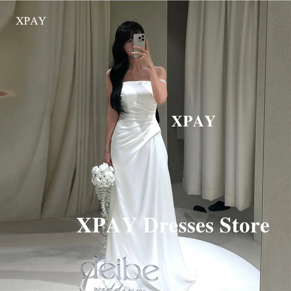 XPAY Strapless Mermaid Wedding Dresses Photo shoot One Shoulder Sweep Train Bridal Gowns Corset Elegant Bride Dress Customized 
XPAY Strapless Mermaid Wedding Dresses Photo shoot One Shoulder Sweep Train Bridal Gowns Corset Elegant Bride Dress Customized