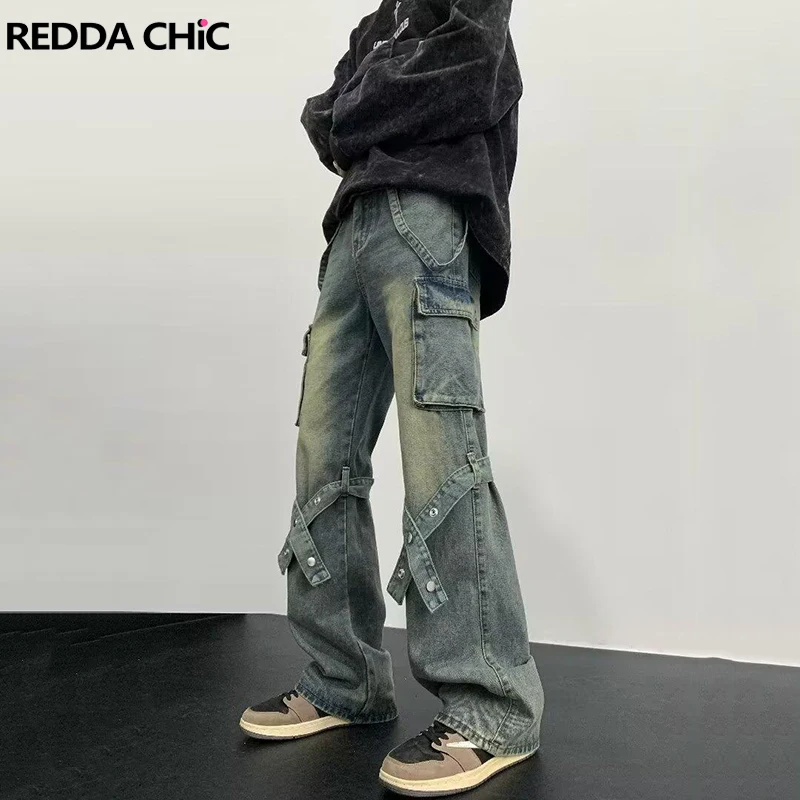 REDDACHIC Мужские джинсы-карго больших размеров с поясом в стиле хип-хоп, потертые прямые джинсовые брюки с несколькими карманами и высокой талией, уличная одежда Y2k
REDDACHIC Мужские джинсы-карго больших размеров с поясом в стиле хип-хоп, потертые прямые джинсовые брюки с несколькими карманами и высокой талией, уличная одежда Y2k