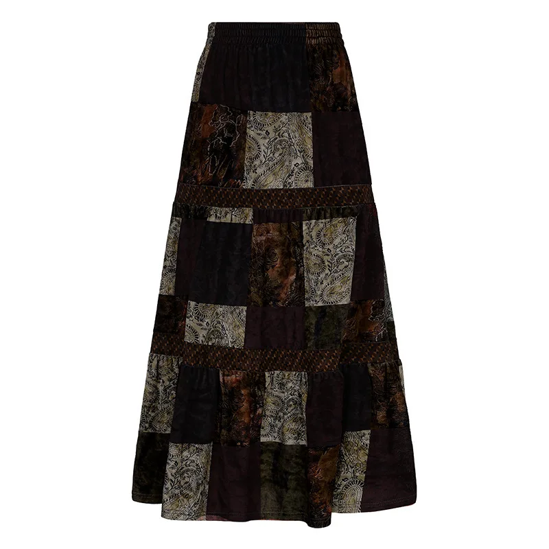 Retro Color Block Velvet Half Skirt A-Line Long Skirt Spring Autumn INS Style New Model Irregular Hem Loose Fit Women's Skirt
Retro Color Block Velvet Half Skirt A-Line Long Skirt Spring Autumn INS Style New Model Irregular Hem Loose Fit Women's Skirt