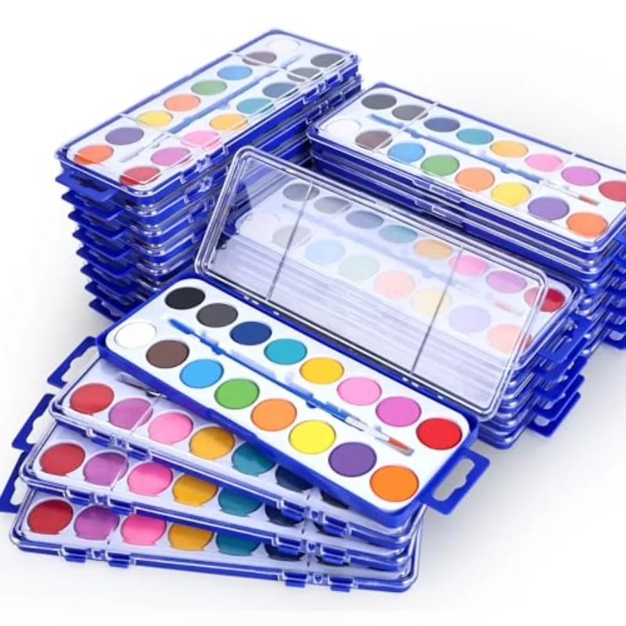 24 Pack Watercolor Paint Set, 16 Colors Watercolor Paint Set Bulk with Paint Brushes, Washable Paint, Art Supplies for Classroo
24 Pack Watercolor Paint Set, 16 Colors Watercolor Paint Set Bulk with Paint Brushes, Washable Paint, Art Supplies for Classroo