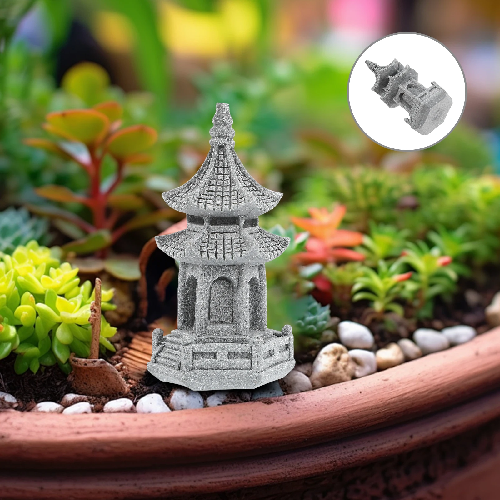 Simulated Stone Pavilion Ornaments Durable Grey Mini Japanese Garden Decorations Statue Landscape Zen Accessories
Simulated Stone Pavilion Ornaments Durable Grey Mini Japanese Garden Decorations Statue Landscape Zen Accessories