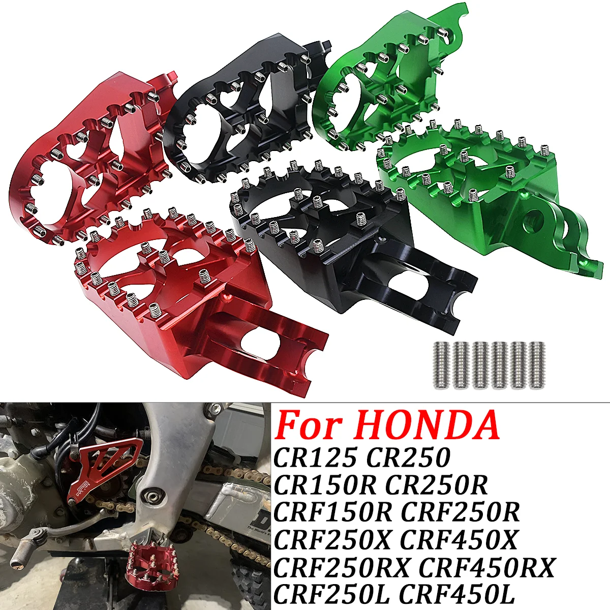 FootRest Footpegs CNC Foot Pegs Pedals For HONDA CR125R CR250R CRF150R CRF250R CRF250X CRF450R CRF250RX CRF 150 250 450 R X RX
FootRest Footpegs CNC Foot Pegs Pedals For HONDA CR125R CR250R CRF150R CRF250R CRF250X CRF450R CRF250RX CRF 150 250 450 R X RX