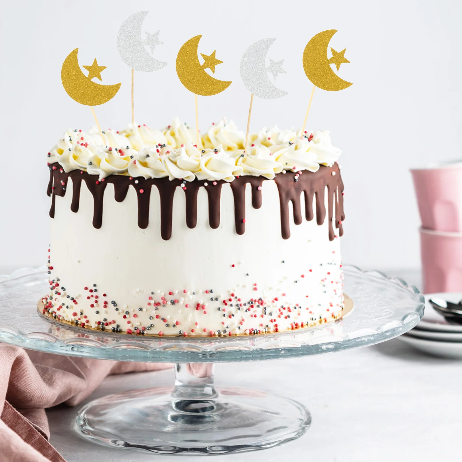 24 Pcs Eid Decorations Islam Festival Cake Toppers Cupcake Flash Baby Shower Picks Glittery Plastic Moon Star
24 Pcs Eid Decorations Islam Festival Cake Toppers Cupcake Flash Baby Shower Picks Glittery Plastic Moon Star