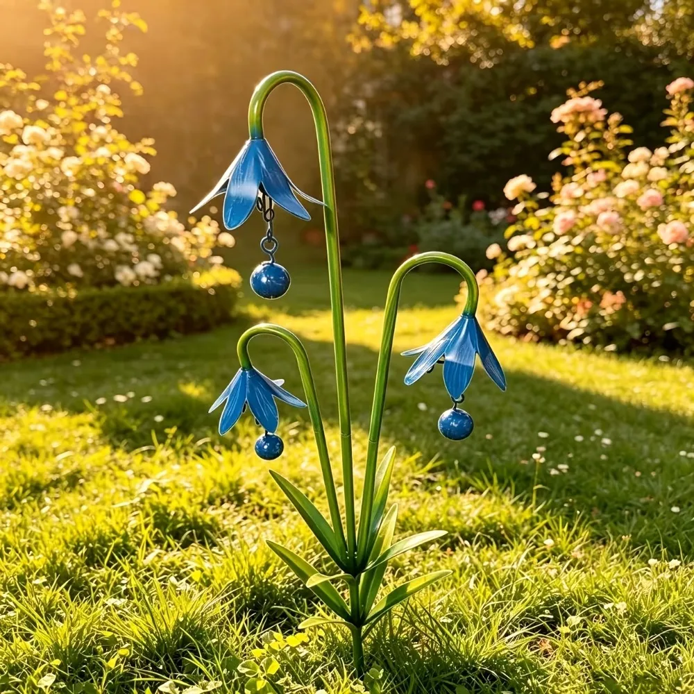 Retro Iron Blue Bell Flower Courtyard with Three Blue Flowers Inserted Outdoor Rust Proof Paint Process Inserted on The Lawn
Retro Iron Blue Bell Flower Courtyard with Three Blue Flowers Inserted Outdoor Rust Proof Paint Process Inserted on The Lawn