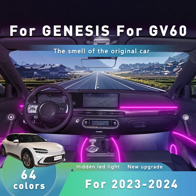 FILIPLI For The GENESIS GV60 For 2023-2024 Music Sync Waterproof Decorative Lamp 64 Colors RGB Car Ambient Light By APP Control
FILIPLI For The GENESIS GV60 For 2023-2024 Music Sync Waterproof Decorative Lamp 64 Colors RGB Car Ambient Light By APP Control