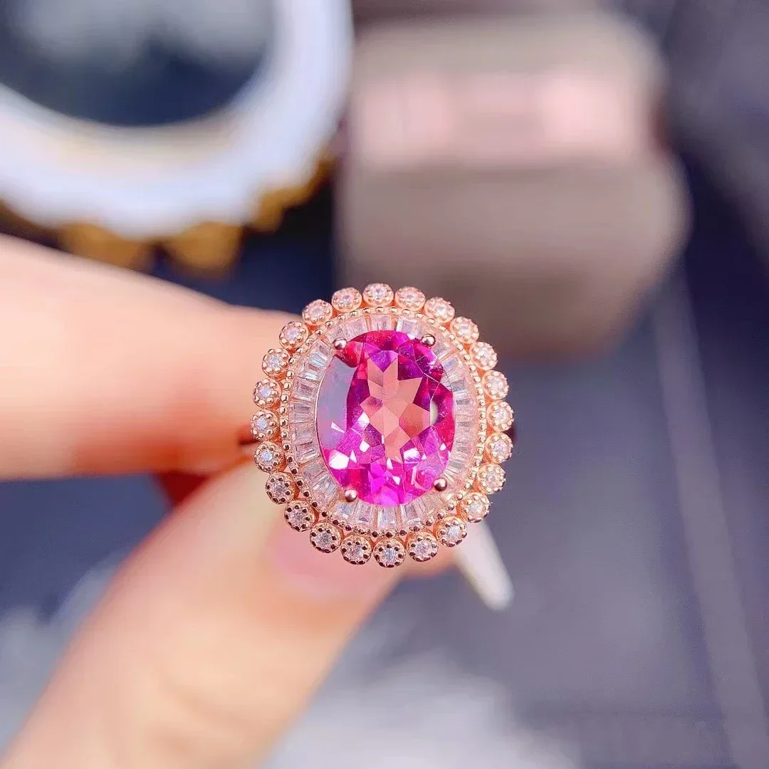 Natural Pink Topaz Flower Ring for Women Real 925 Sterling Silver Fine Wedding Jewelry Engagement Rings for Women
Natural Pink Topaz Flower Ring for Women Real 925 Sterling Silver Fine Wedding Jewelry Engagement Rings for Women