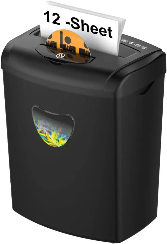 12-Sheet Cross Cut Paper Shredder with Large 5.55-Gallon Basket, P-4 Security, 3-Mode Shred for Cards/CDs/Staples/Clips - Jam
12-Sheet Cross Cut Paper Shredder with Large 5.55-Gallon Basket, P-4 Security, 3-Mode Shred for Cards/CDs/Staples/Clips - Jam