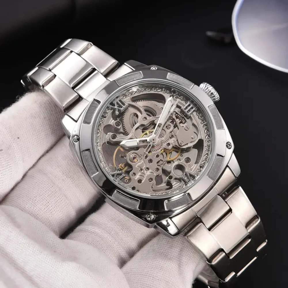 Luxury High-End Men's Business Mechanical Watch, Automatic Winding Mechanical Watch, Men's Skeleton Watch, European and American Style Fashionable Casual Versatile Stylish Handsome Men's Watch, Luxurious Automatic Mechanical Watch, Pointer Display, Hallow
Luxury High-End Men's Business Mechanical Watch, Automatic Winding Mechanical Watch, Men's Skeleton Watch, European and American Style Fashionable Casual Versatile Stylish Handsome Men's Watch, Luxurious Automatic Mechanical Watch, Pointer Display, Hallow