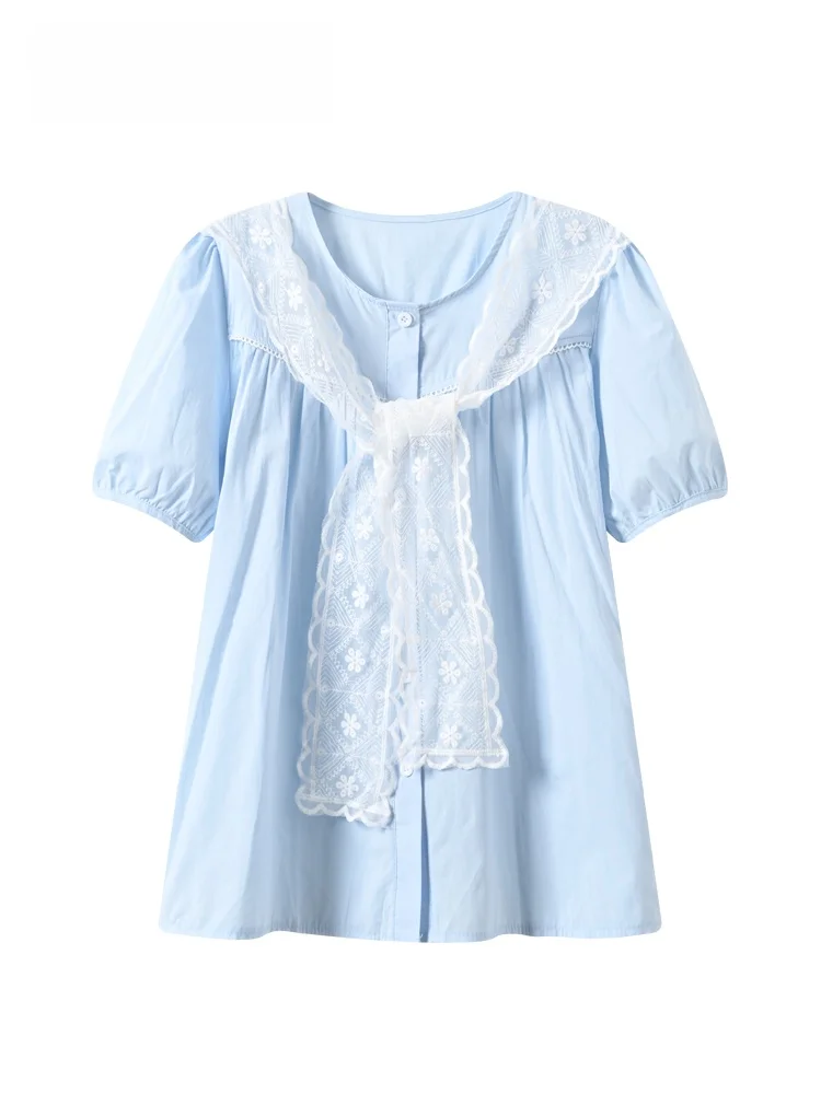Unique Beautiful Lace Short Sleeve Shirt Women's plus Size College Style Unique Summer Top CaraCLUB Flattering Slimming Fit
Unique Beautiful Lace Short Sleeve Shirt Women's plus Size College Style Unique Summer Top CaraCLUB Flattering Slimming Fit
