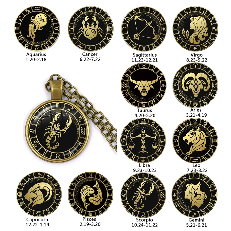 12-созвездие Скорпион Стрелец Козерог Водолей кулон античная бронза ожерелье стеклянный купол зодиака ювелирные изделия для подарка
12-созвездие Скорпион Стрелец Козерог Водолей кулон античная бронза ожерелье стеклянный купол зодиака ювелирные изделия для подарка