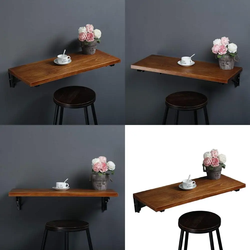 Rustic Pine Wood Folding Wall Desk, Workbench with Drop Leaf, Collapsible Dining Table for Industrial Use
Rustic Pine Wood Folding Wall Desk, Workbench with Drop Leaf, Collapsible Dining Table for Industrial Use