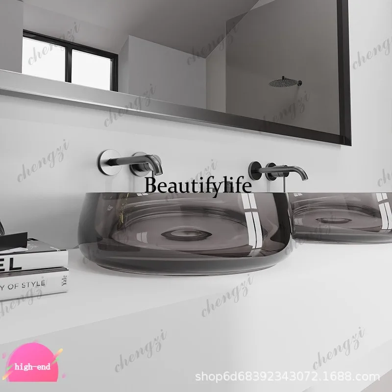 R134 Household artificial stone transparent resin washbasin platform basin transparent crystal art washbasin
R134 Household artificial stone transparent resin washbasin platform basin transparent crystal art washbasin