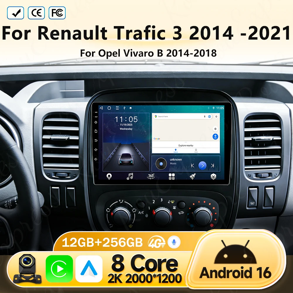 9“ Android 16 Carplay Car Stereo Radio For Renault Trafic 3 2014 -2021 For Opel Vivaro B 2014-2018 Multimedia Player Navigation
9“ Android 16 Carplay Car Stereo Radio For Renault Trafic 3 2014 -2021 For Opel Vivaro B 2014-2018 Multimedia Player Navigation