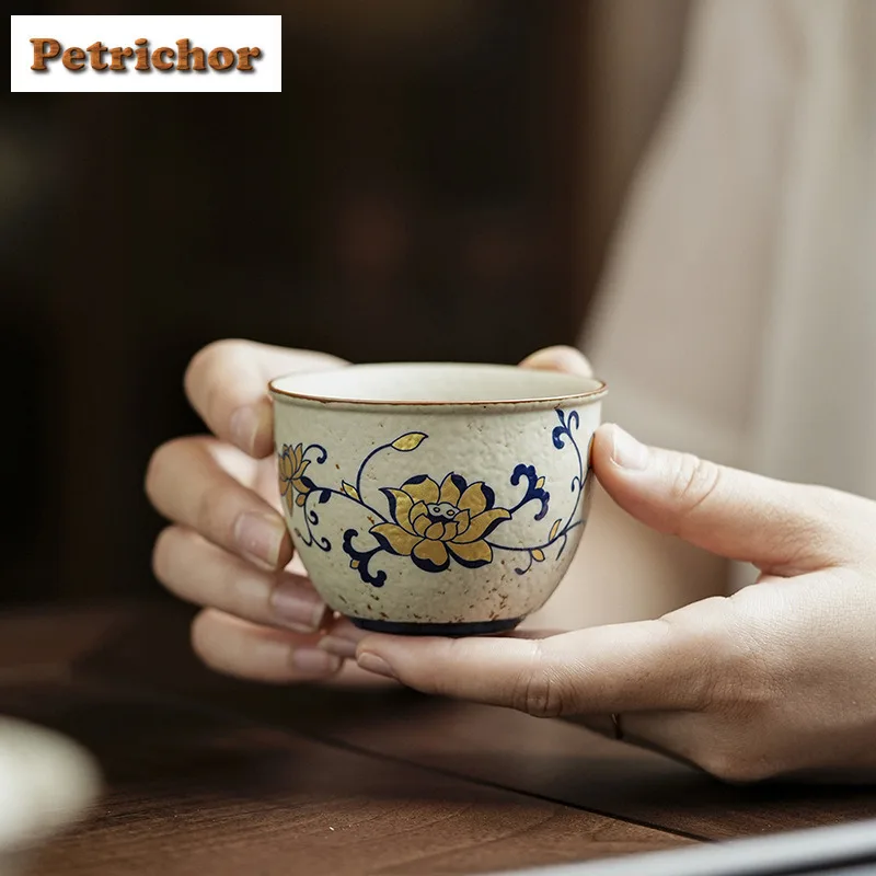 110ml Intertwine Branch Lotus Teacup Ancient Tea Bowl Mug Tea-tasting Meditation Cup Chazhan Master Cups Household Drinkware
110ml Intertwine Branch Lotus Teacup Ancient Tea Bowl Mug Tea-tasting Meditation Cup Chazhan Master Cups Household Drinkware
