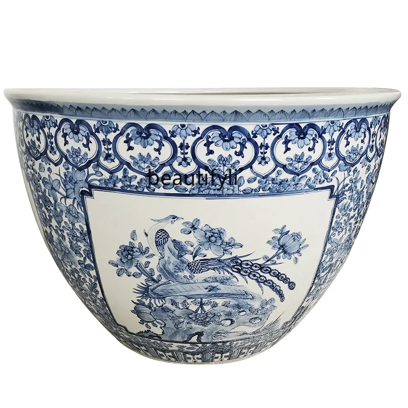 Сине-белый фарфоровый аквариум Jingdezhen для офиса, раковина для рыбы, большой аквариум для внутреннего двора с лотосом и водяной лилилией
Сине-белый фарфоровый аквариум Jingdezhen для офиса, раковина для рыбы, большой аквариум для внутреннего двора с лотосом и водяной лилилией