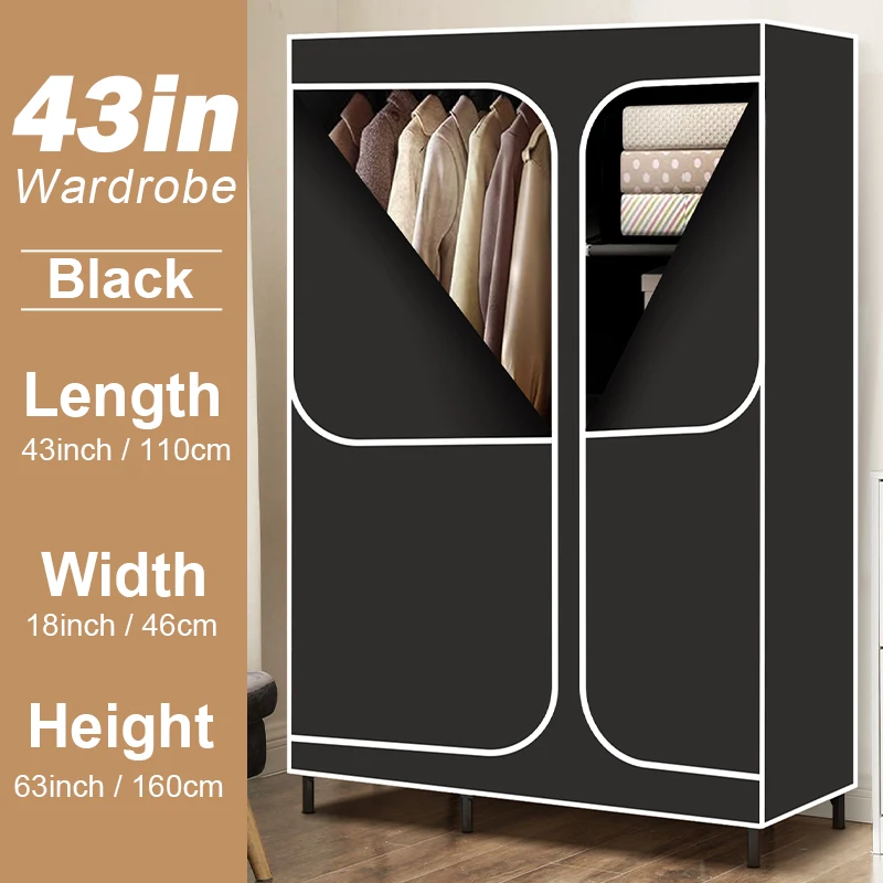 36"/43" Heavy Duty Portable Wardrobe Closet, Steel Frame Closet Organizer with Non-Woven Cover for Bedroom/Cloakroom Storage
36"/43" Heavy Duty Portable Wardrobe Closet, Steel Frame Closet Organizer with Non-Woven Cover for Bedroom/Cloakroom Storage